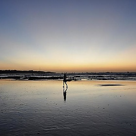 Sunset and Karen Leavitt at Playa Tamarindo, Tamarindo, Costa Rica, December 30 2009. - over_kind_man