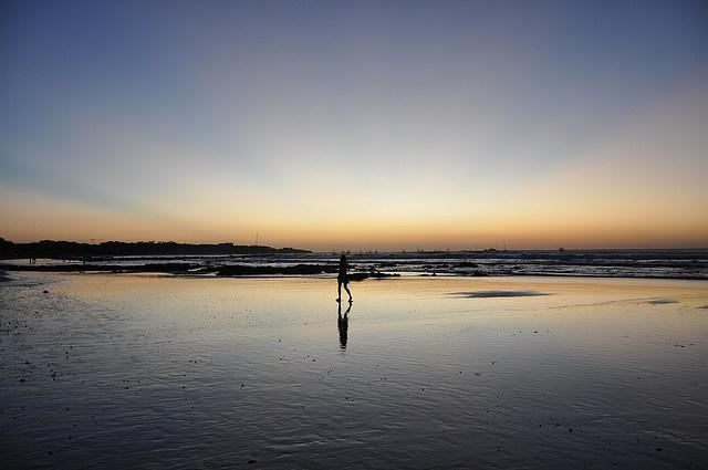 Sunset and Karen Leavitt at Playa Tamarindo, Tamarindo, Costa Rica, December 30 2009.