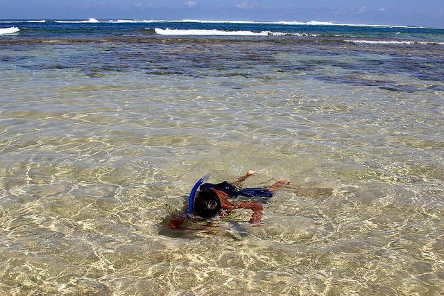 Jarid Snorkeling at Tunnels Beach